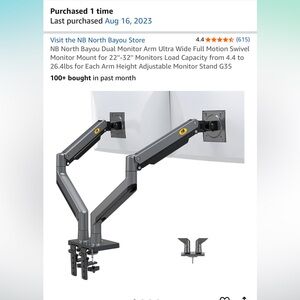 Dual Monitor Arm Ultra Wide Full Motion Swivel